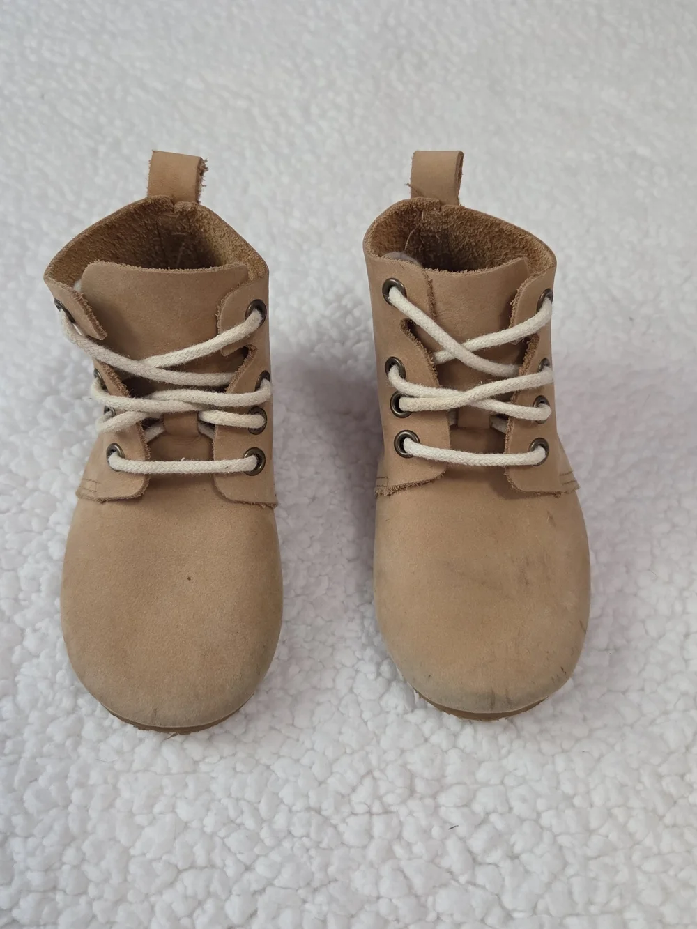 Piper Finn High Top Oxford Kids Shoes Light Brown Tan Leather Boots Hard Sole